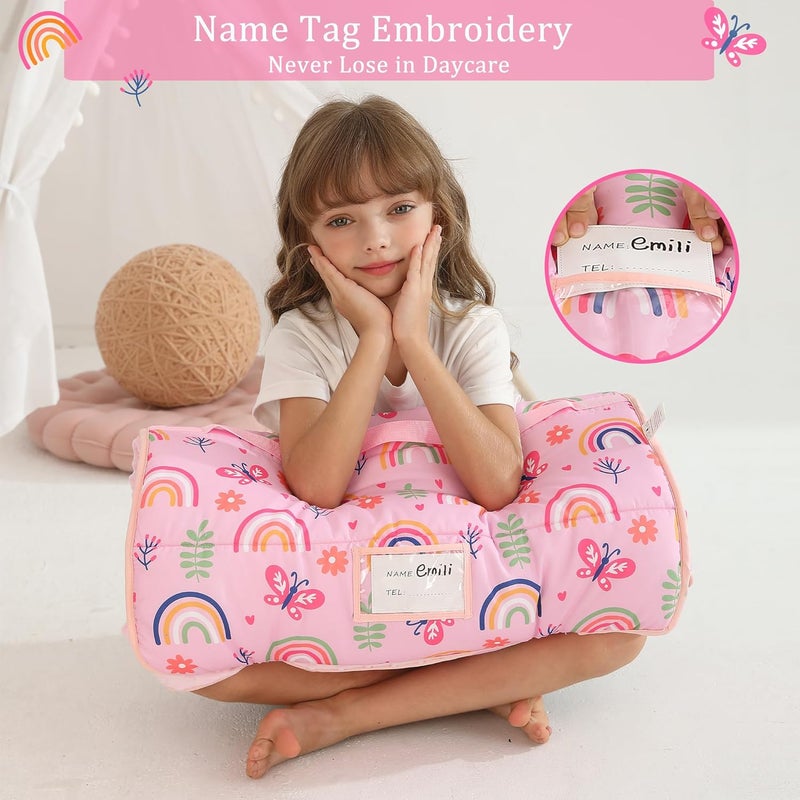 lasoftan Toddler Nap Mat for Preschool 50''x30'' Sleeping Mat with Removable Pillow and Minky Blanket for Kids Ages 3-7 Roll Up Soft Sleeping Bag for Boys Girls Kindergarten Daycare Sleepover - Image 4